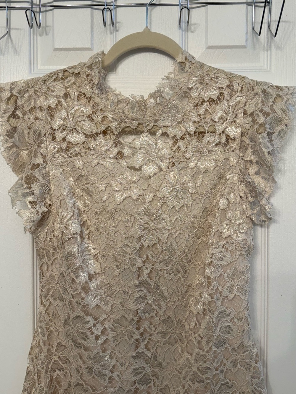 Enfocus Studio Lace Overlay Shell in Winter White